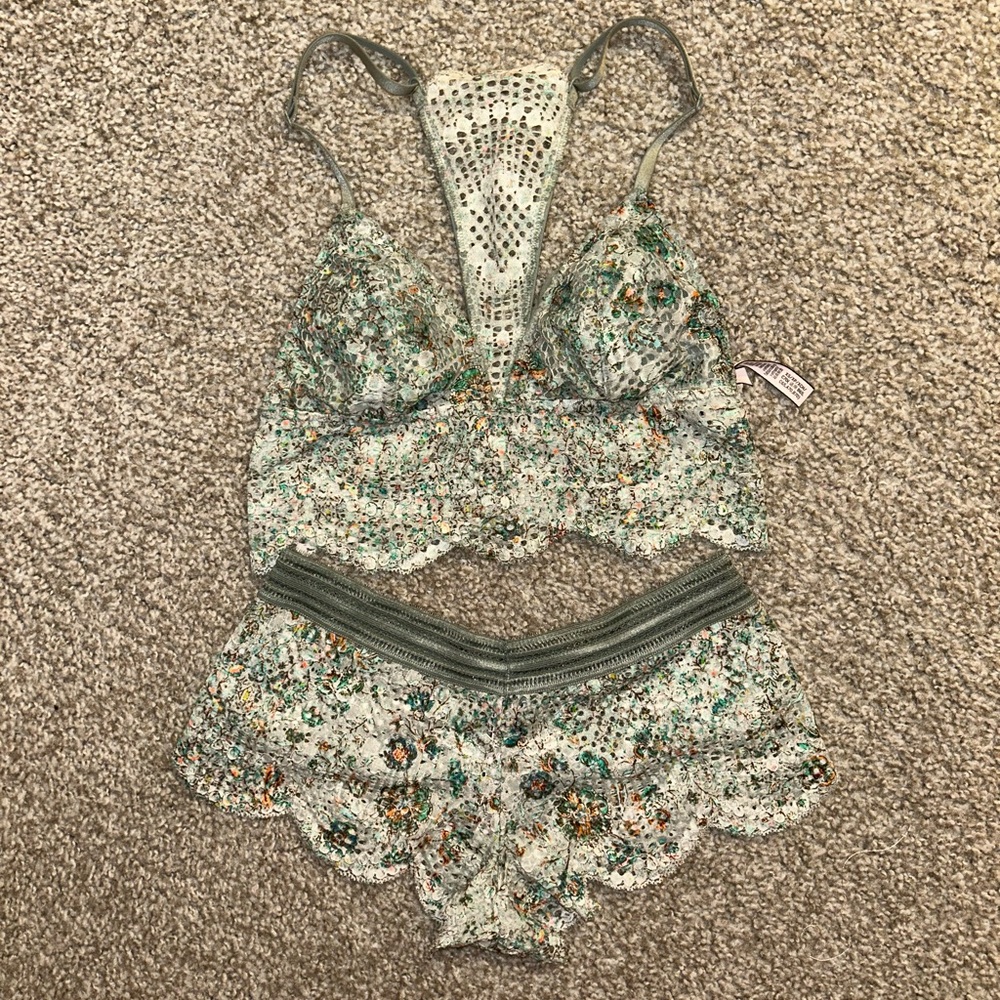 Sage Lace Bralette and Panty Set